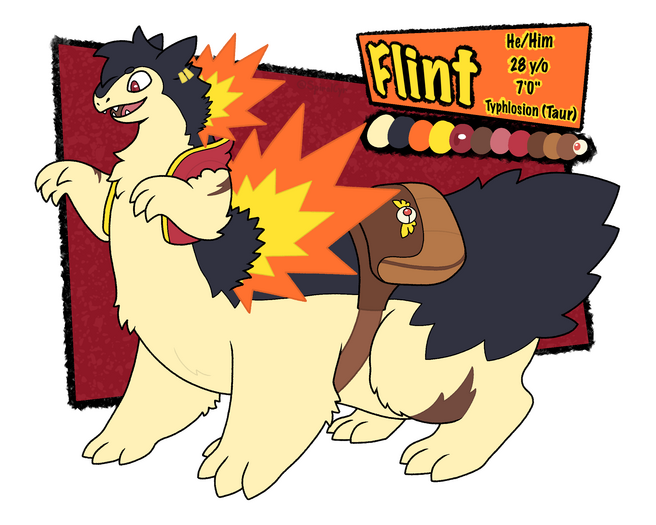 Flint the Typhlosion-taur reference sheet! (2025-01-11)